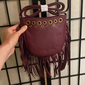 Hobo Bordeaux leather small crossbody